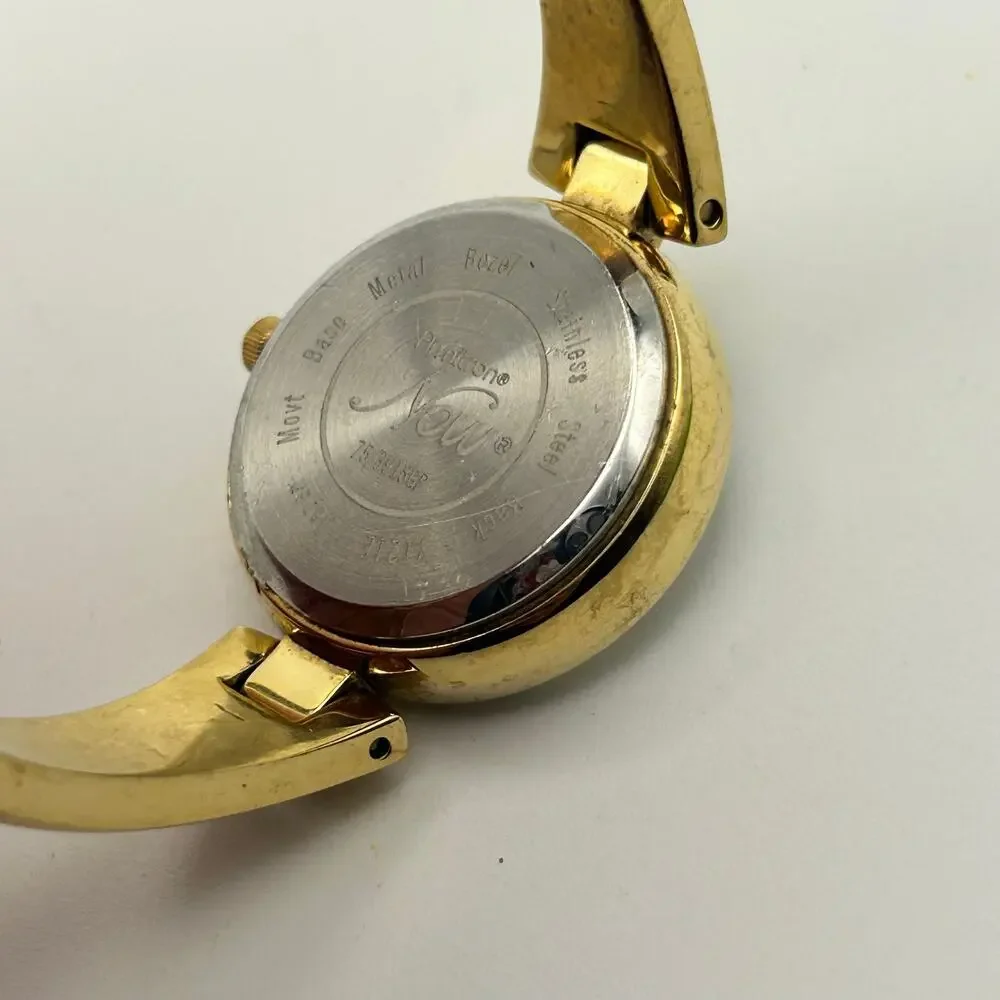 Armitron Now Gold Tone Crystal Bezel Mother Pearl Women’s Watch New Battery